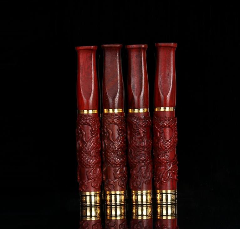 

Detachable filtration and carving process pipe, boxwood, mahogany, copper head, pull rod, carved cigarette holder, cigarette holder accessor