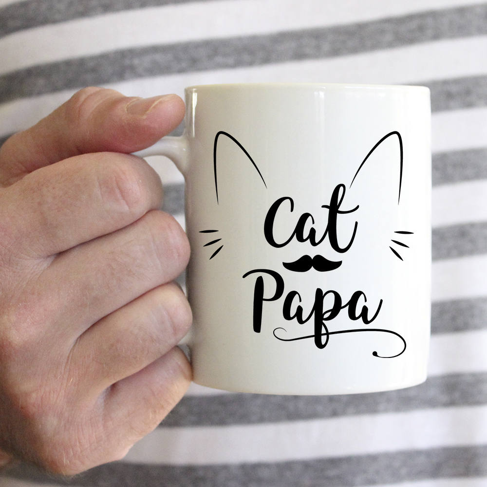 

cat papa mugs milk cup wine beer cups friend gifts Coffee Cup home decal novelty porcelain mugs, White