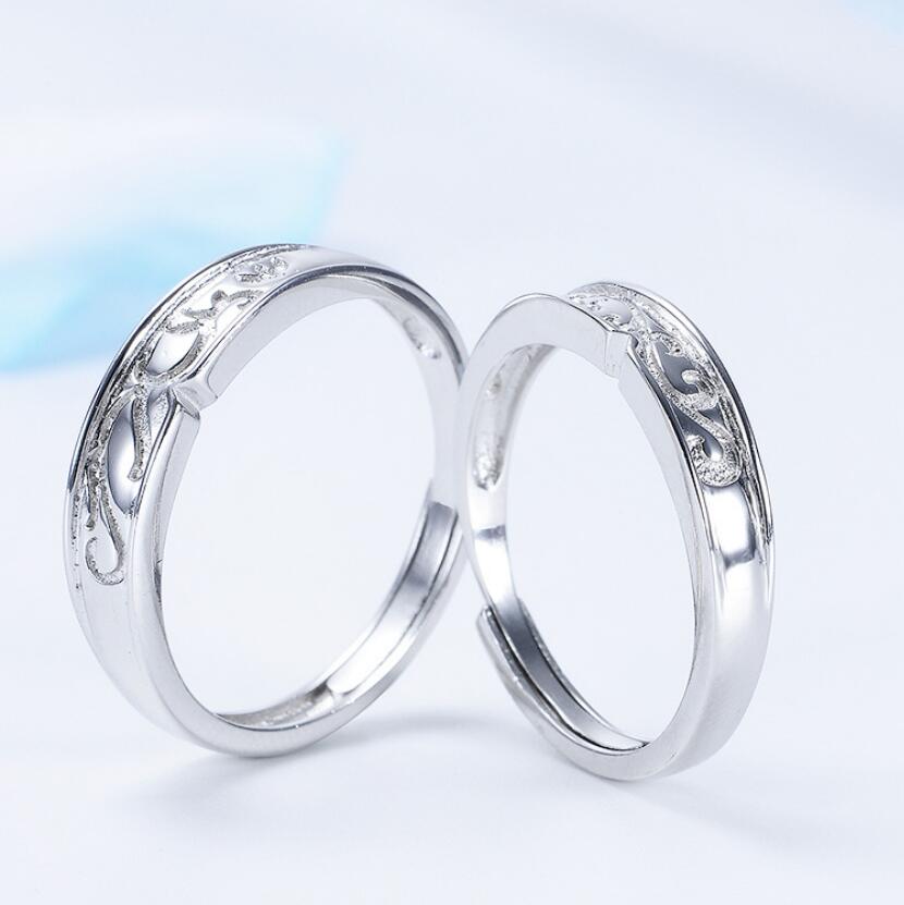 

jewelry S925 sterling silver wedding rings for couple simple open couple rings hot fashion free of shipping