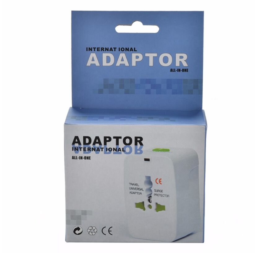 

50PCS/LOT World Wide Universal Travel Plug Adapter All in 1 AC Power Charger Electrical Plug Adapter for AU EU UK US Plug Retail Package