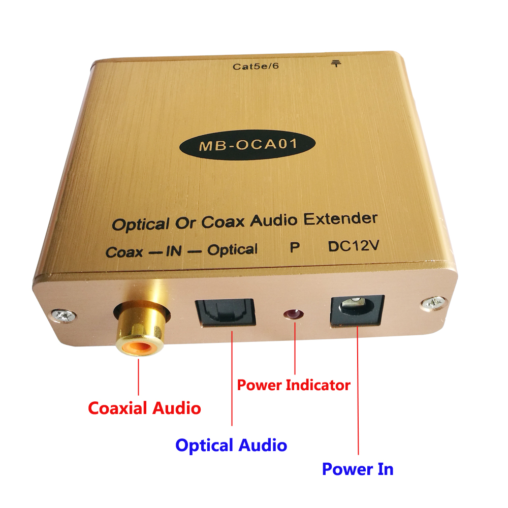 

Digital Optical Toslink Audio to Cat5 Adapter Toslink/SPDIF to RJ45 No attenuation Transmission