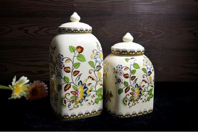 American Country Ceramic Jar With Lid Storage Jar Home Decoration