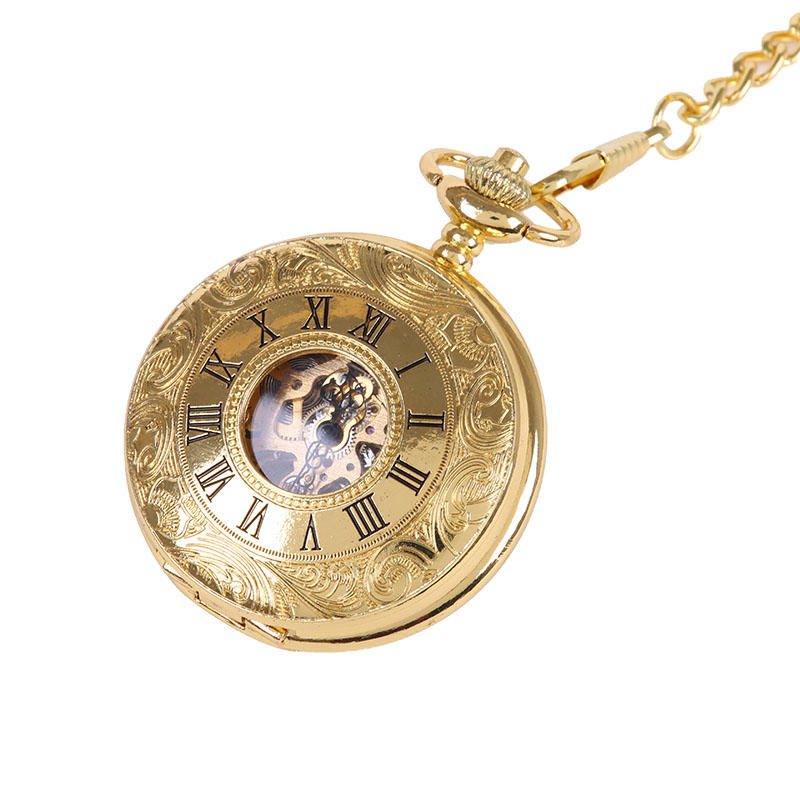 

Wholesale Men perspective mechanical watches mechanical Roman pocket watch, Gold