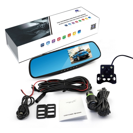 

2018 New 4.3 Inch Car Dvr Camera Full HD 1080P Automatic Camera Rear View Mirror With DVR And Camera Auto Recorder Dashcam Car DVRs with box