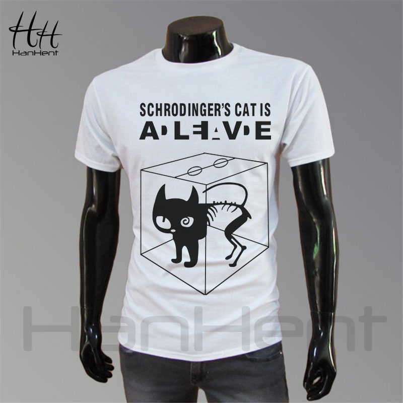 017 Men's Fashion Tshirts Schrodinger's Cat T