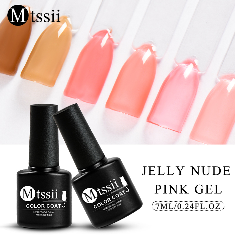 

Mtssii 7ML Pink Jelly Nail Gel 6ml Semi-transparent Nude Purple Varnish Polish Soak Off Nail Art UV Manicure Gel Lacquer, W4103