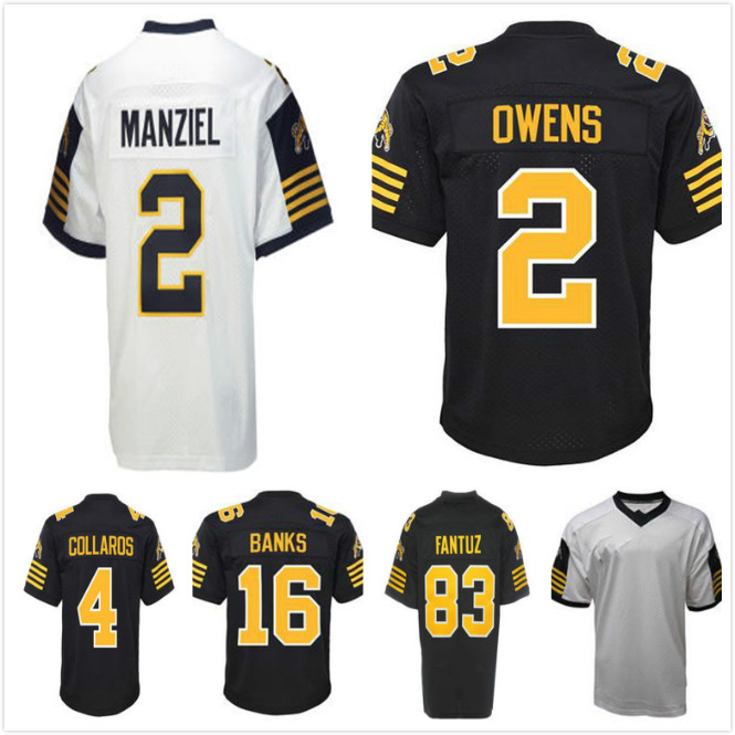 

2018 New Supplier Canada Hamilton Tiger Cats 2 Johnny Manziel OWNES COLLAROS BANKS 83 FANTUZ Football Jerseys Men/women/Youth White Black, Youth /black old supplier