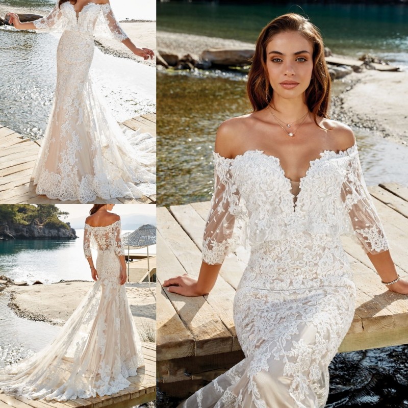 

Eddy K Mermaid Wedding Dress Off The Shoulder Robe De Mariee Beach 2018 Wedding Dresses Bridal Gowns, White