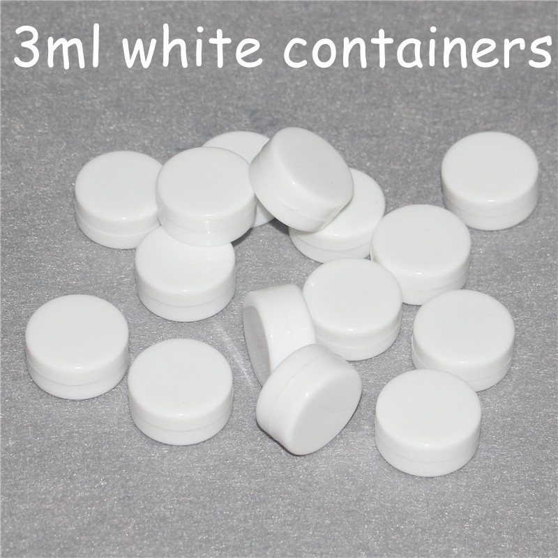 

White Wax Containers silicone box 3ml Silicon container Non-stick food grade jars dab storage jar oil holder for vaporizer vape rigs