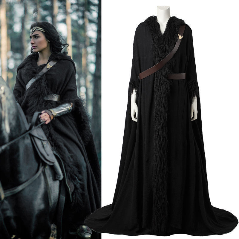 

Wonder Woman Diana Prince Cosplay Cape Hooded Costume, Silver