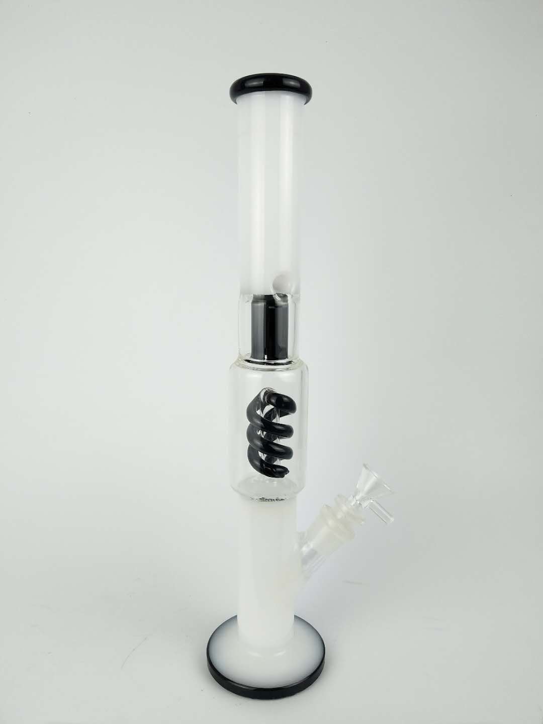 

white/black 35cm tall 18mm joint size glass bongs glass water pipe oil rig