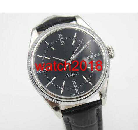 

Luxury Watch Mens Automatic Mechanical Cellini Date Unworn 50515 Dual Time Watches Men Wristwatch Black Leather Belt High Quality.