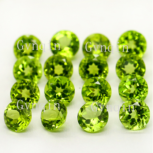 

50pcs/lot Free shipping natural peridot round faceted beads loose stones