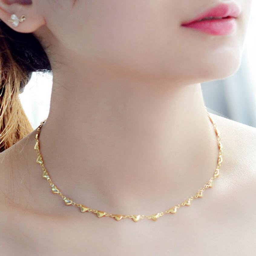

jewelry necklace for women titanium steel small heart rose gold necklace choker hot fashion free of shipping