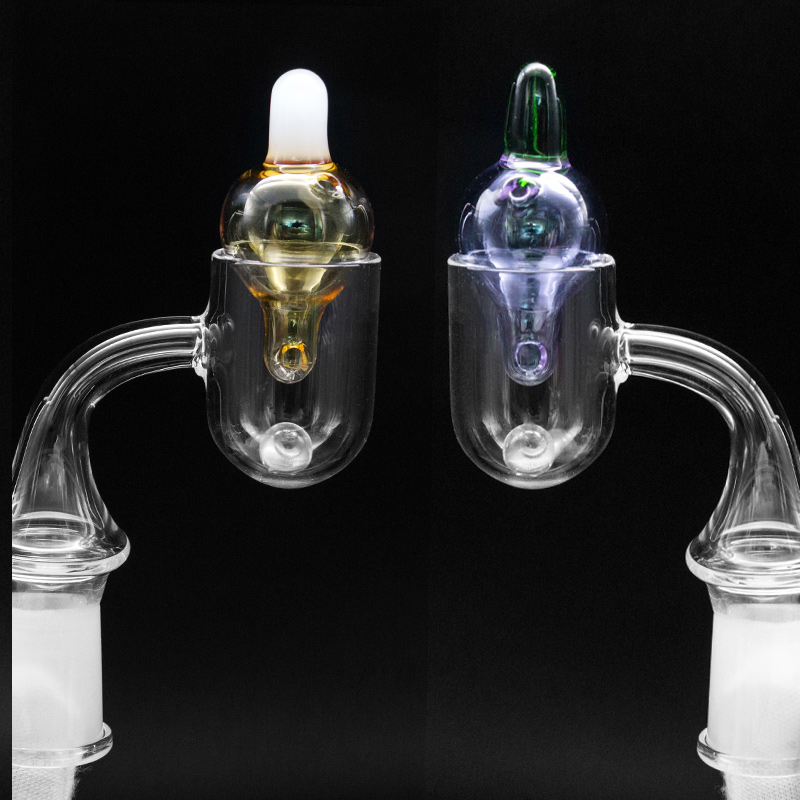 

Hookahs Flat Top Round Bottom Quartz Banger 25mm OD with terp pearls carb cap 14mm For Glass Bongs Dab Rigs