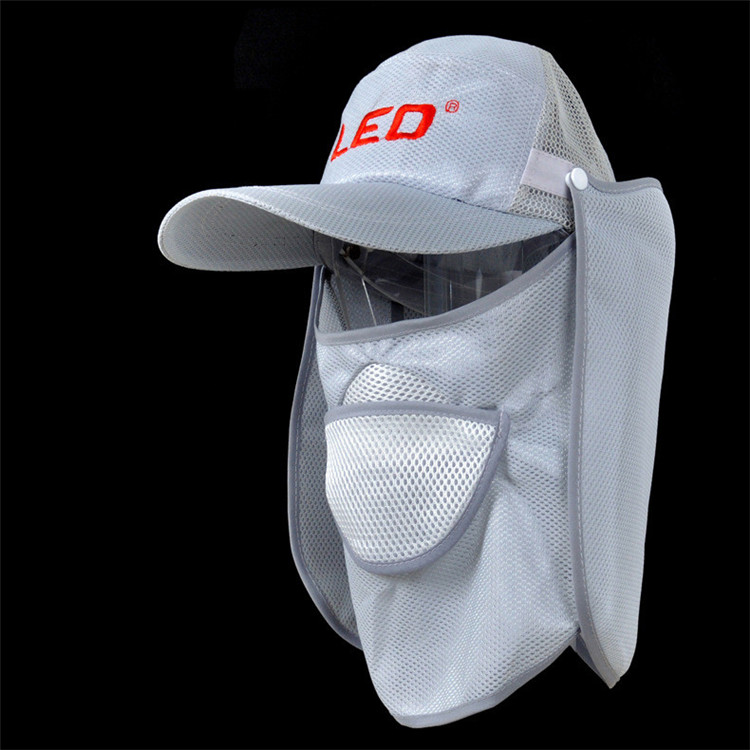 

Gray Outdoor Nylon Summer Shade sun Sunscreen Fishing Hat Neck Face Mask 360° Anti-UV Fisherman Cap Combination function Headwears, Grey