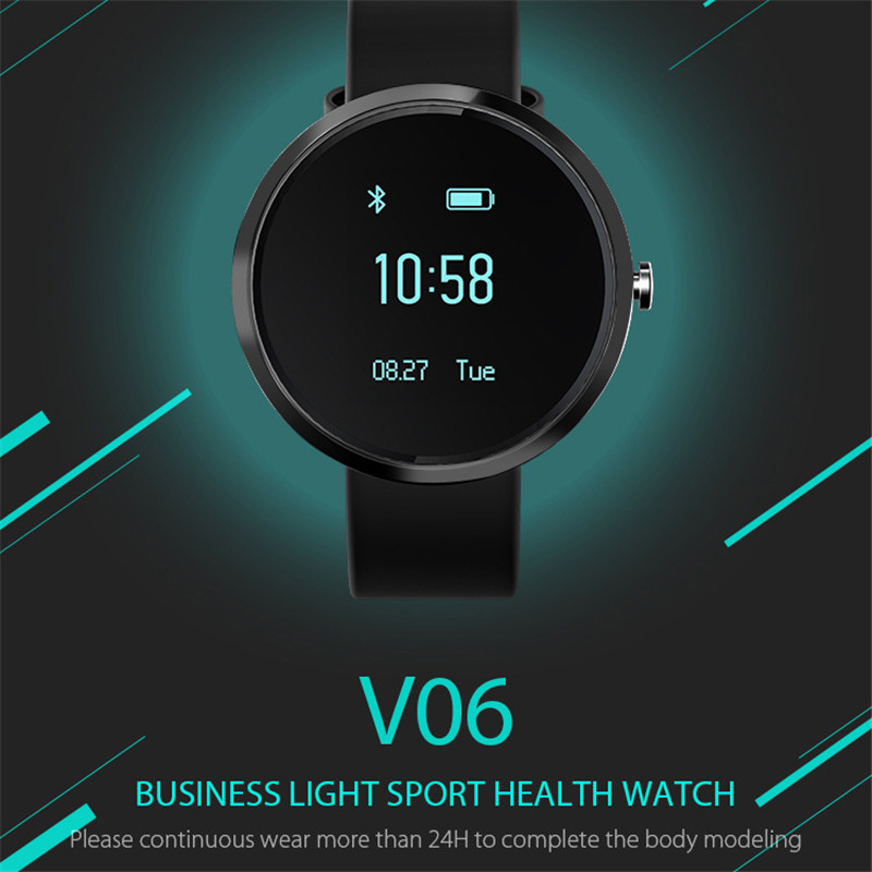 

V06S Smart Watch Blood Pressure Heart Rate Step Count Monitor Fitness Bracelet Tracker Smart Wristband Clock Remind Watch for Android IOS