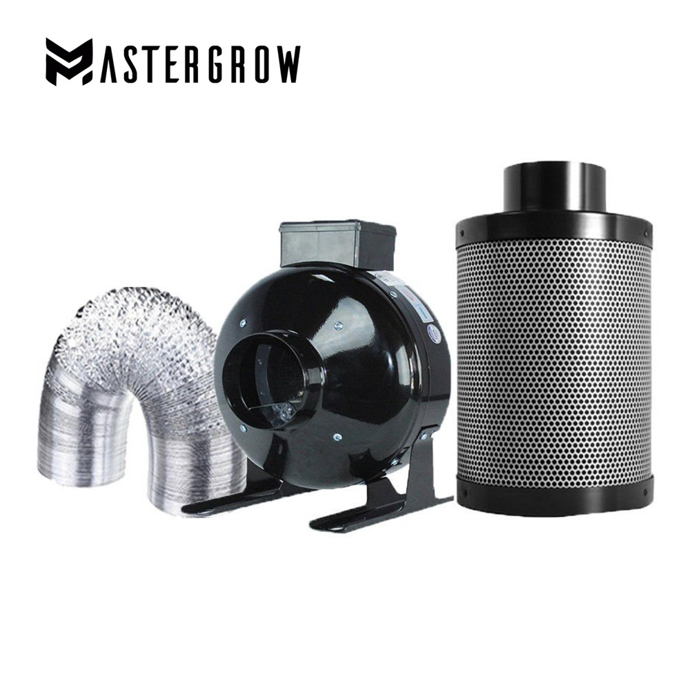 

MasterGrow 4/5/6/8/10 Inch Centrifugal Fans&Activated Carbon Air Filter Set For Indoor Hydroponics Grow Tent Greenhouses Grow Light