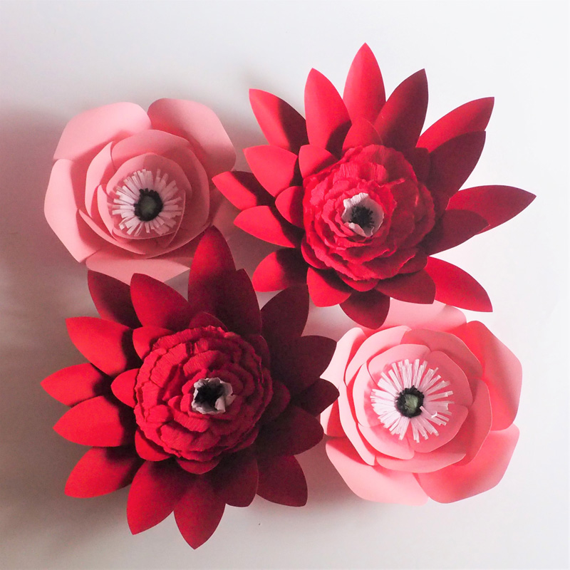 

Unique 4PCS Giant Paper Artifcial Flowers Handmade Crafts For Wedding & Event Decor Baby Nursery Windows Display Decorations Home Deco