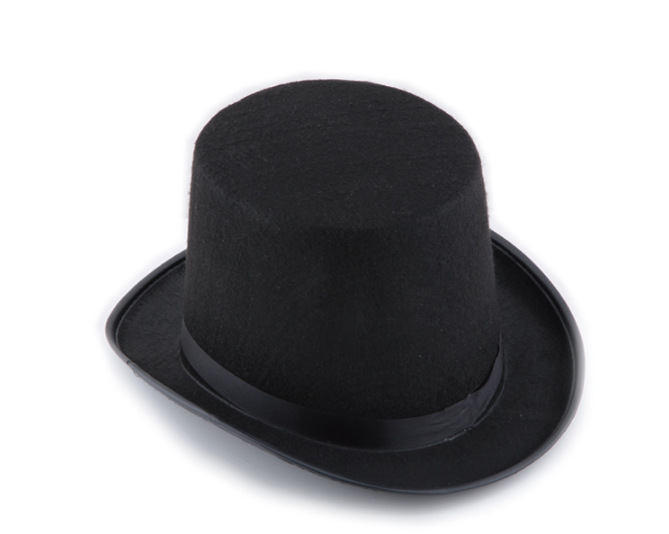 

Retro classic Black Top Hat Magic hat Abraham lincoln hats Masquerade Party dress up halloween Accessory tall black felt hat for men women
