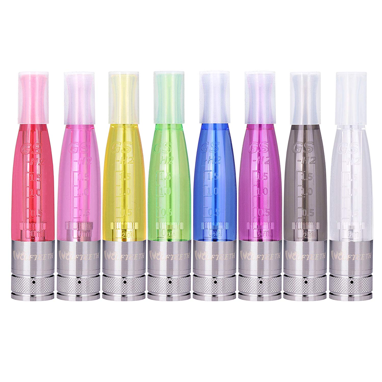 

WOLFTEETH 5 X Electronic Shisha Pipe GS H2S Dual Coil Clearomizer Ego T E Cigarette Vapor Atomizer Replaceable Core 1111
