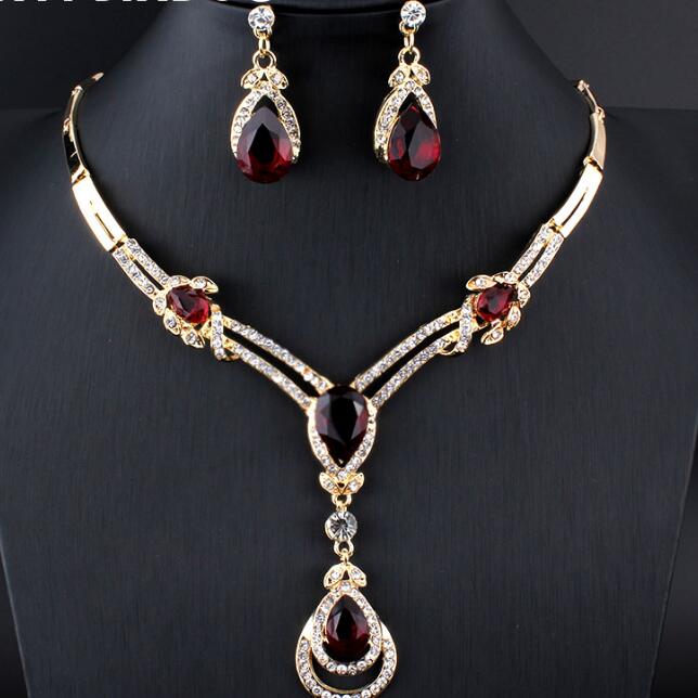 

deisgner jewelry sets women Wedding Bridal Accessories Party gold-color Jewelry African Beads Costume Jewelry Sets hot fashion, Black