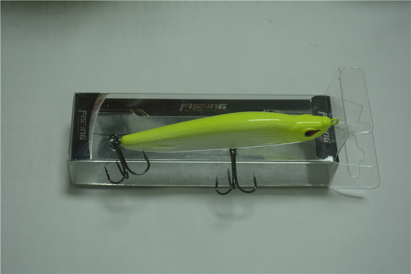 

Hot PVC retail boxed Pencil Artificial lure Walkdog fishhook 8cm-11g 9.5cm-16g 2size slow sinking swimbait Laser fishing bait