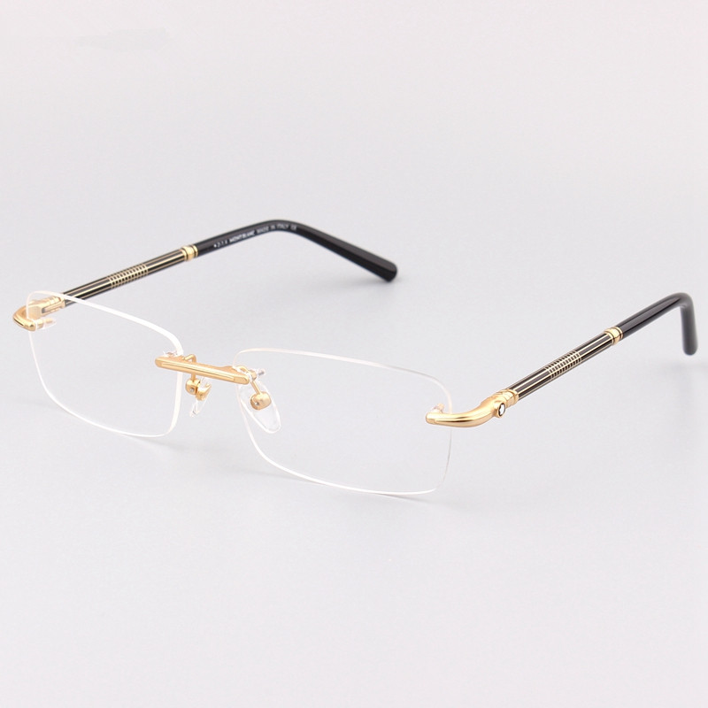 

Free shipping Unframed male MB492 pure titanium super light business casual frame without screw glasses frame eyeglasses