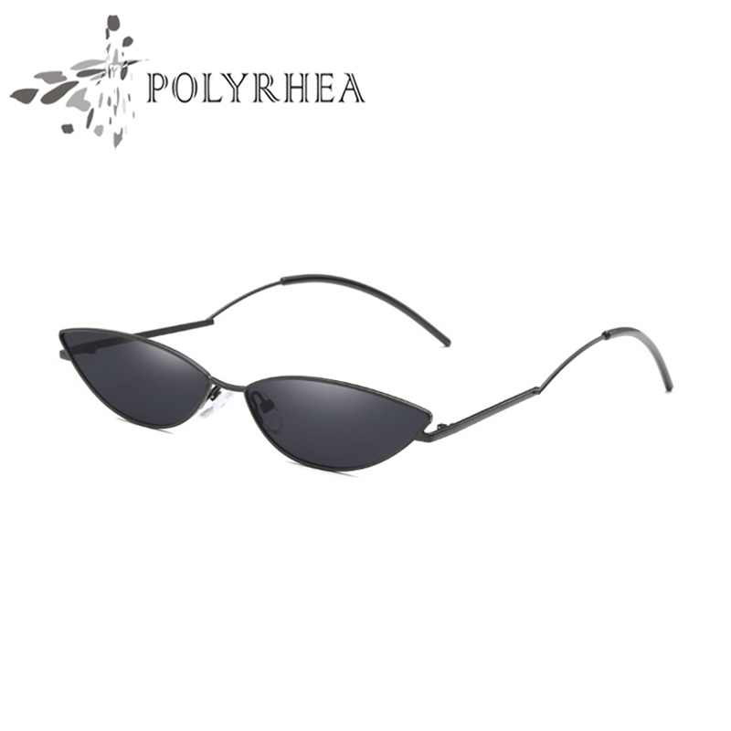 

Metal Cat Eye Sunglasses Women Vintage Small Sun Glasses Men Oval Sunglass Female UV400 With Case And Box