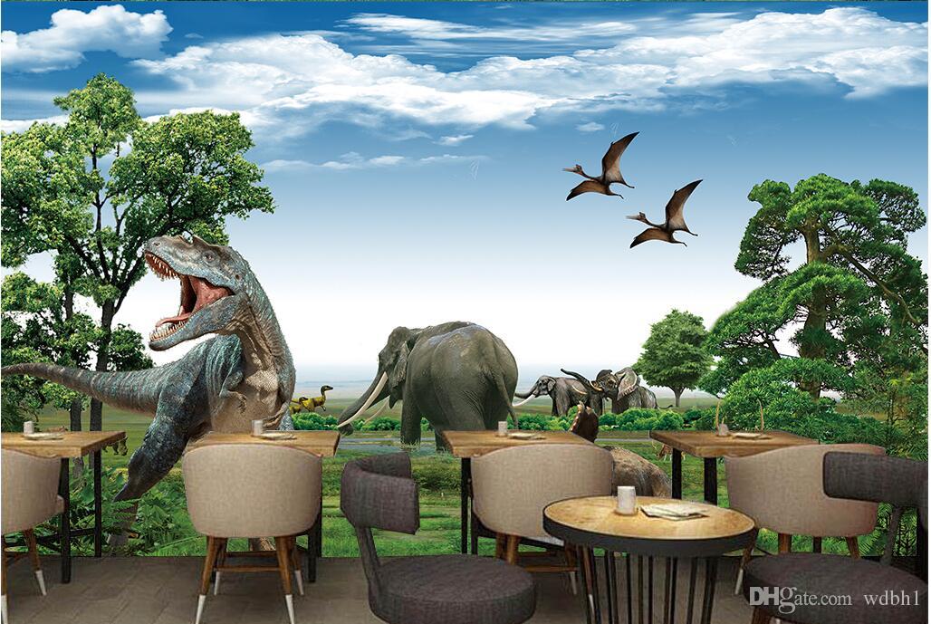 

3d wallpaper custom photo Non-woven mural Through the dinosaur Jurassic decor painting picture 3d wall muals wall paper for walls 3 d, Pictures show