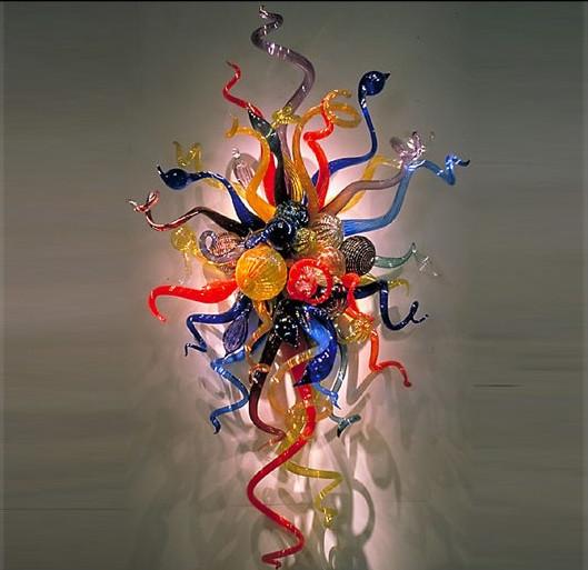 Colorful Hand Blown Lamps Modern Murano Glass Wall Sconce Art Lighting with LED Bulbs-image-411164521