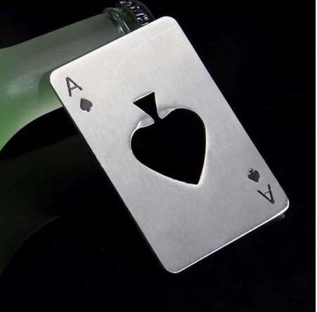 

Outdoor edc tool Portable Poker Shaped Stainless Steel Opener Credit Cards Size For Wallet Bar Tools camping hiking