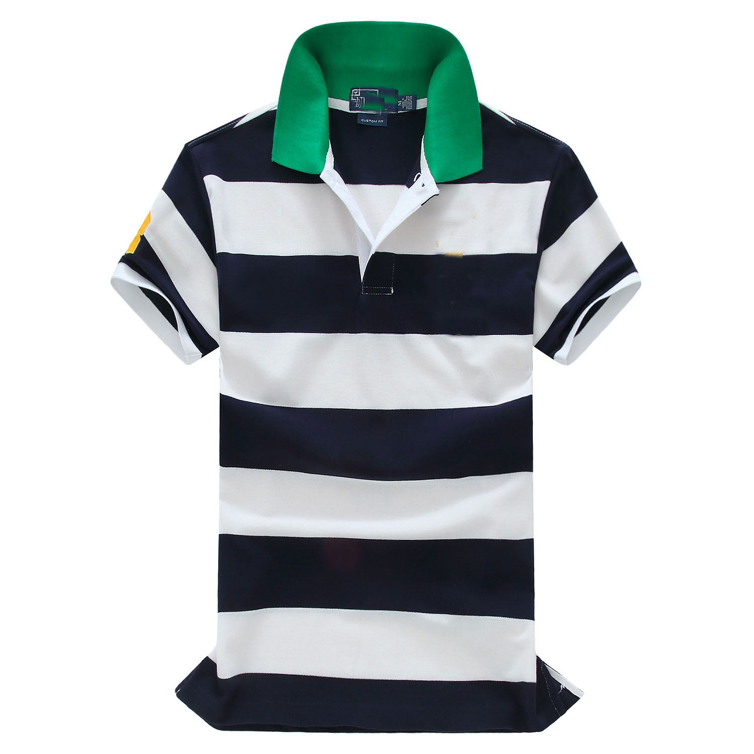 

Wholesale !classic fashion Striped big horse Short Sleeve Polo men's Shirt 100% Cotton, White/red