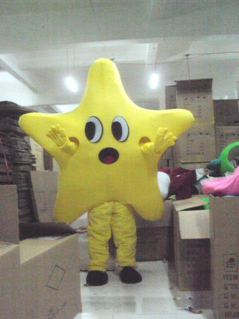 

2018 Factory sale hot Yellow Star Cartoon Mascot Costume For Adults Christmas Halloween Outfit Fancy Dress Suit Free Shipping