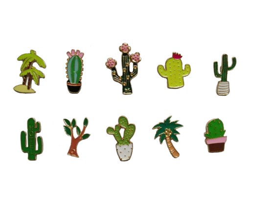 Plants Brooch Pins Coconut Trees, Cactus , Enamel Pins For Girls Kids Great Gifts Pin Badge-image-424137976