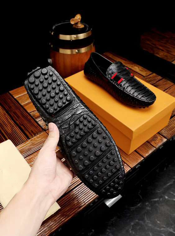 

[Orignal Box] Luxury Fashion Mens Pleated Loafers Drive Walk Party Dress Genuine Leather Shoes Size 38-44, With brand logo
