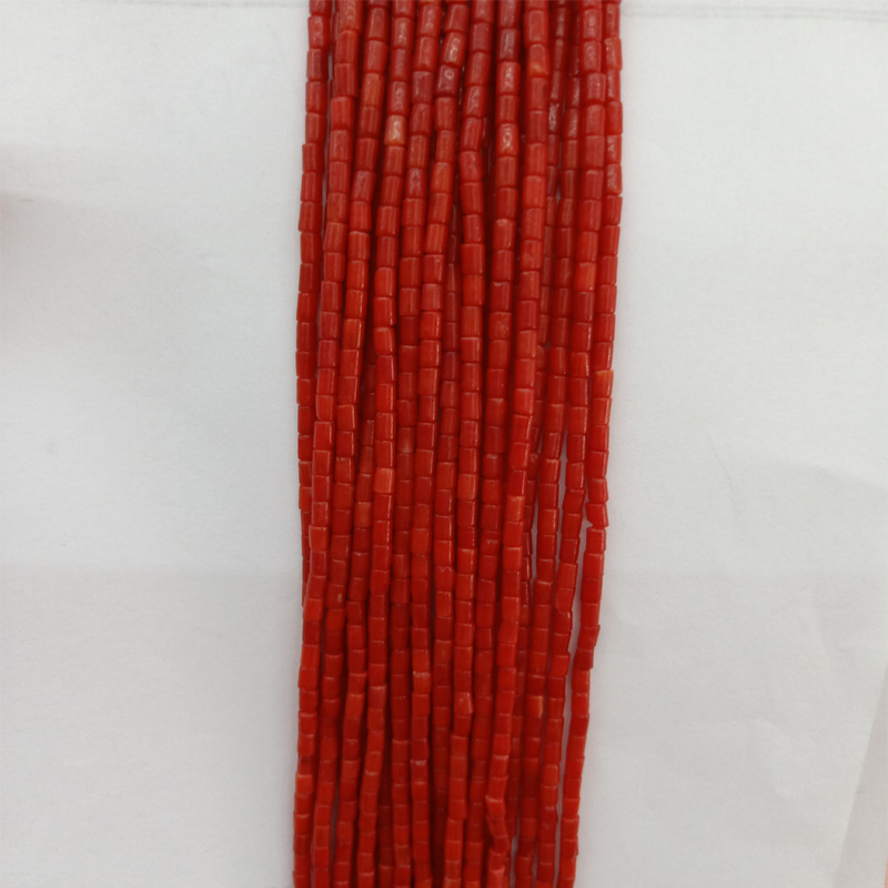 2x4mm Natural Red/Pink/White Coral Beads Tube Shape Loose Coral Beads For Fashion Bracelet Necklace Jewelry Making DIY 16''-image-422503032