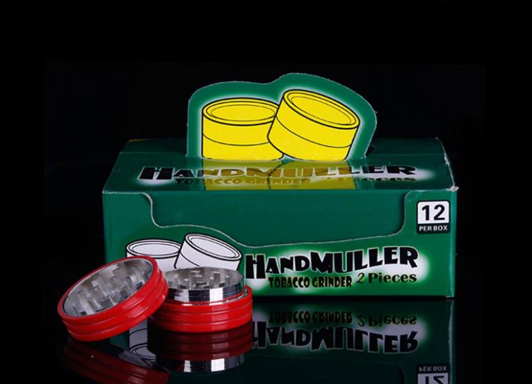 

Portable two layer metal grinder zinc alloy smoking set wholesale 45mm double layer