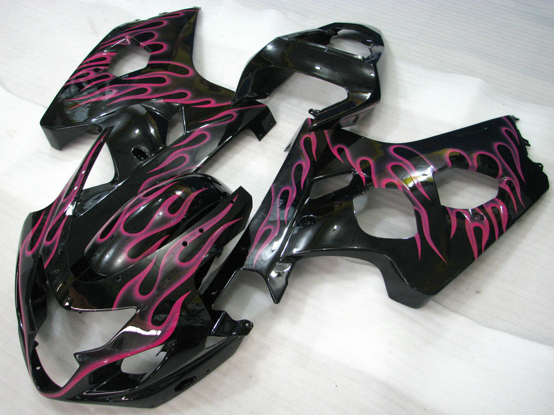Offre spéciale kit de carénage pour SUZUKI GSXR600 GSXR750 04 05 K4 aftermarket GSX-R600/750 2004 2005 noir rouge fiames carénages ensemble CV56