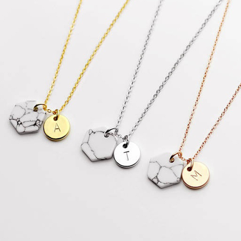 

New Fashion Two Pendant Initial Letter Necklace Silver Gold Rose Gold Personality Necklace Name Jewelry For Friends Gift pulseira feminina N
