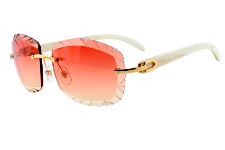 

2018 new natural white horn sunglasses, 8300715, personal custom sunglasses, name can be engraved lenses, size: 58-18-140mm sunglasses,