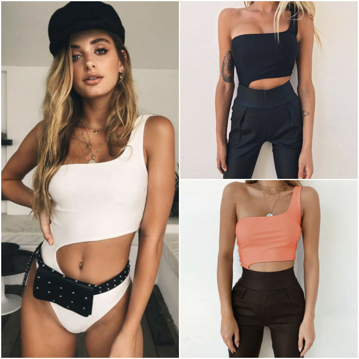 

New Summer Women Beach Swimwear Sexy High-fork Swimsuit for Women One Piece Swimwear Female Swim Suits, Orangepink