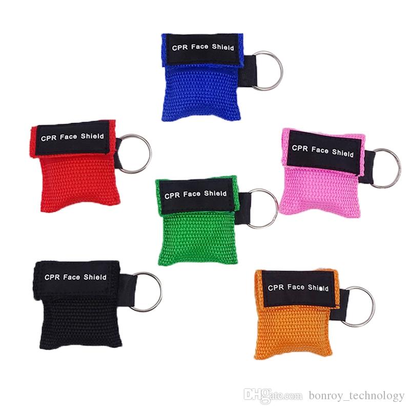 

CPR Mask With Keychain CPR Face Shield For CPR/AED Training First Aid Rescue Survial Kit 6 Color For Chosen