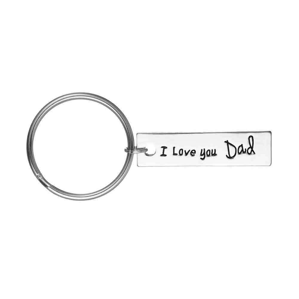 

Hot Sell Fathers Day Gifts I Love You Dad Dad My Hero Best Friend Charm Necklace Keychain Gift For Daddy, Silver