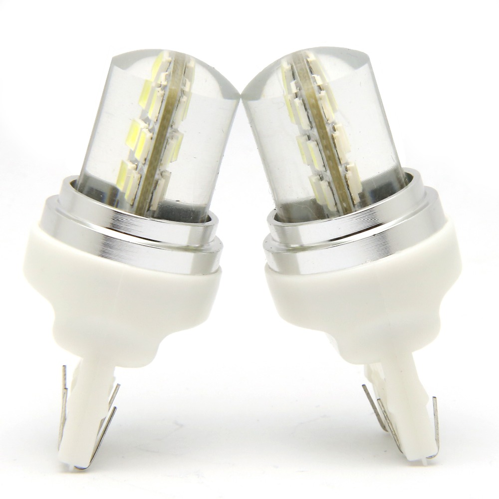 

2pcs 7443 T20 Auto strobe flash LED Bulb 2835 12 SMD Blink Silicone Shell 12 Chips Cold White Color 580 W21/5W W3x16q Car Light