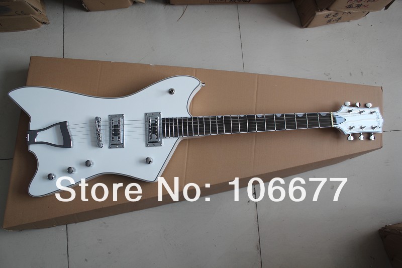 Solid Body Nice White Strange Shape 6 Strings Electric Guitar-image-424660154