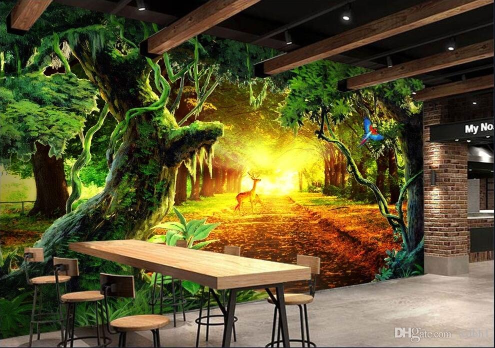 

3d wallpaper custom photo Non-woven mural European Sunny forest tree decoration painting picture 3d wall muals wall paper for walls 3 d, Pictures show