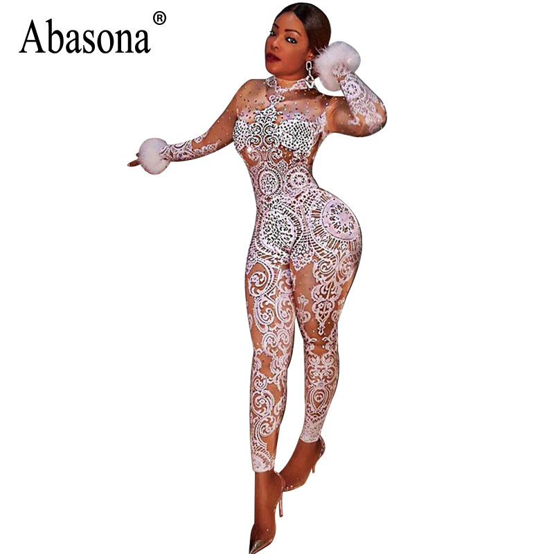 Abasona Vintage Printed Jumpsuits Women Long Sleeve Skinny Overalls Sexy Party Club Bodycon Bodysuits Rompers Womens Jumpsuit-image-417838030