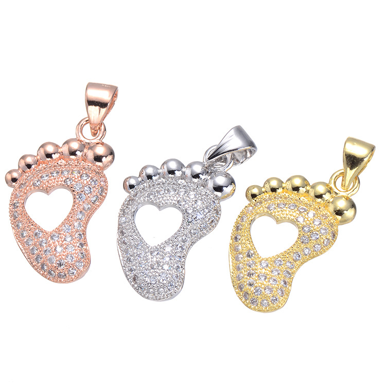 

10 pcs lot little foot charms pendant 2012mm gold silver rose gold 3 color for option good for your necklace