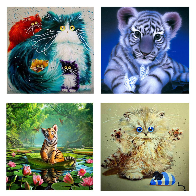 

24 pattern 5d diy Diamond painting Cross Stitch kit Diamond Embroidery mosaic pattern flower animal landscape picture 30X30CM